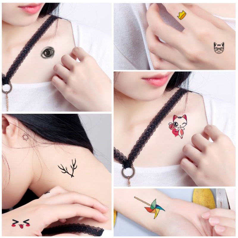 Tatto Temporer Korea Sticker Motif / Tatto Sticker Gaya Korea / Tatto Waterproof Semua Umur
