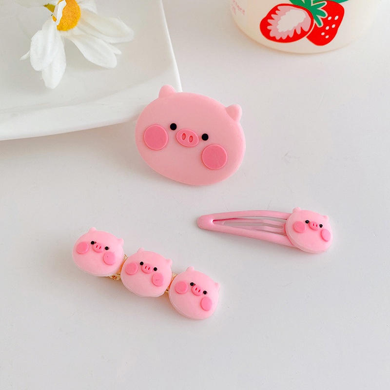 Cute Pink Piggy Hairpin Poni Rusak Rambut Aksesoris Rambut Gadis Bulang Hadiah