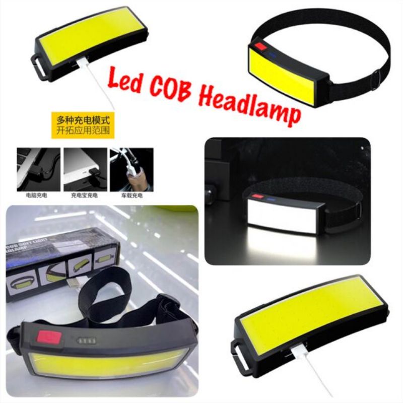 Head lamp  / Lampu kepala COB /USB Charging Wave Induction Outdoor Riding Cob Headlight