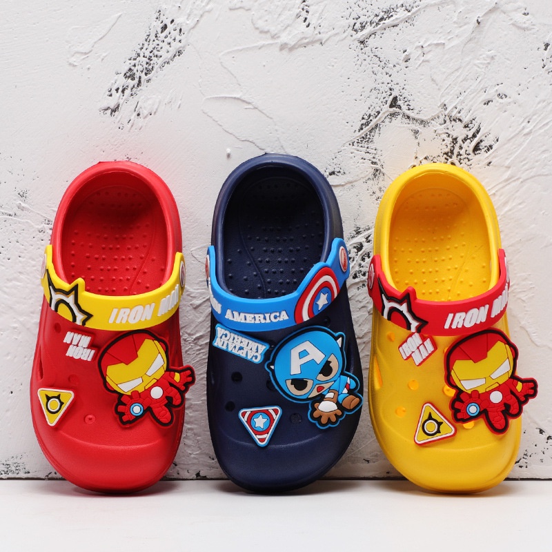 SANDAL ANAK LAKI-LAKI SLOP CROCS DISNEY MARVEL ANTI-SLIP AF