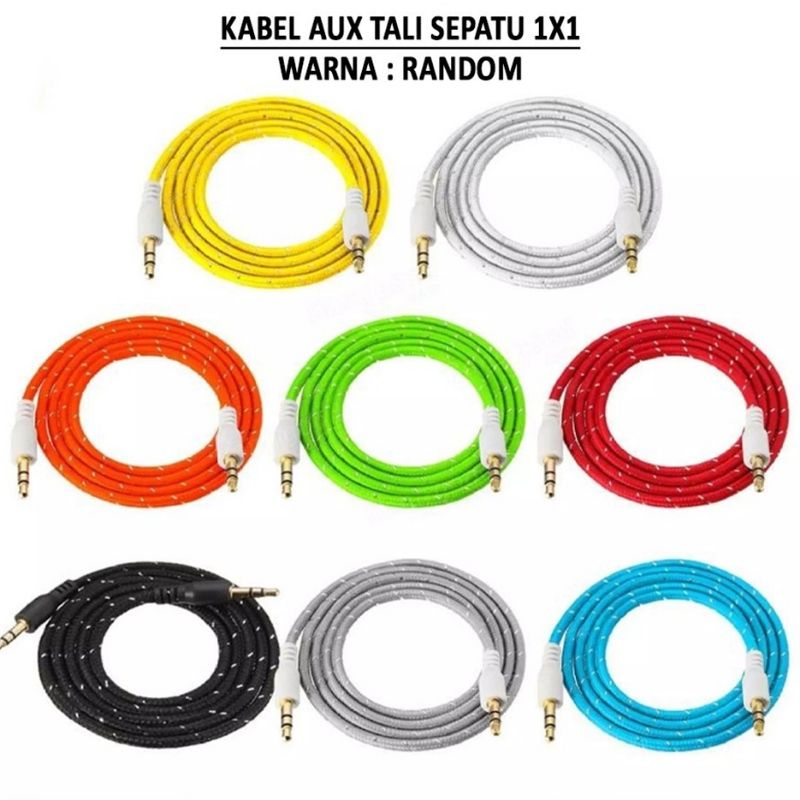 Kabel Audio Jack 3.5mm Male To Male Kabel Aux 2 in 1 Universal