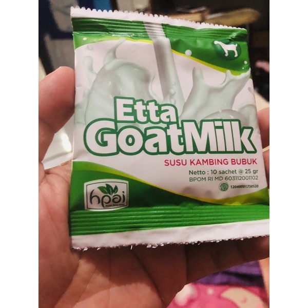 

Susu Kambing Bubuk kemasan 25 gram, isi 5 sachet
