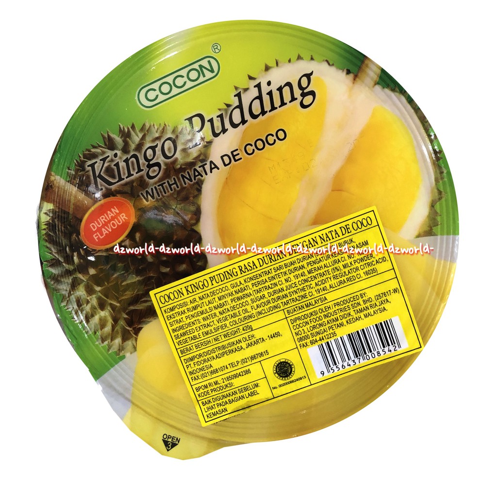 Cocon Kingo Pudding 420gr With Nata de Coco Durian Flavour Puding Kokon Coccon Duren Durians