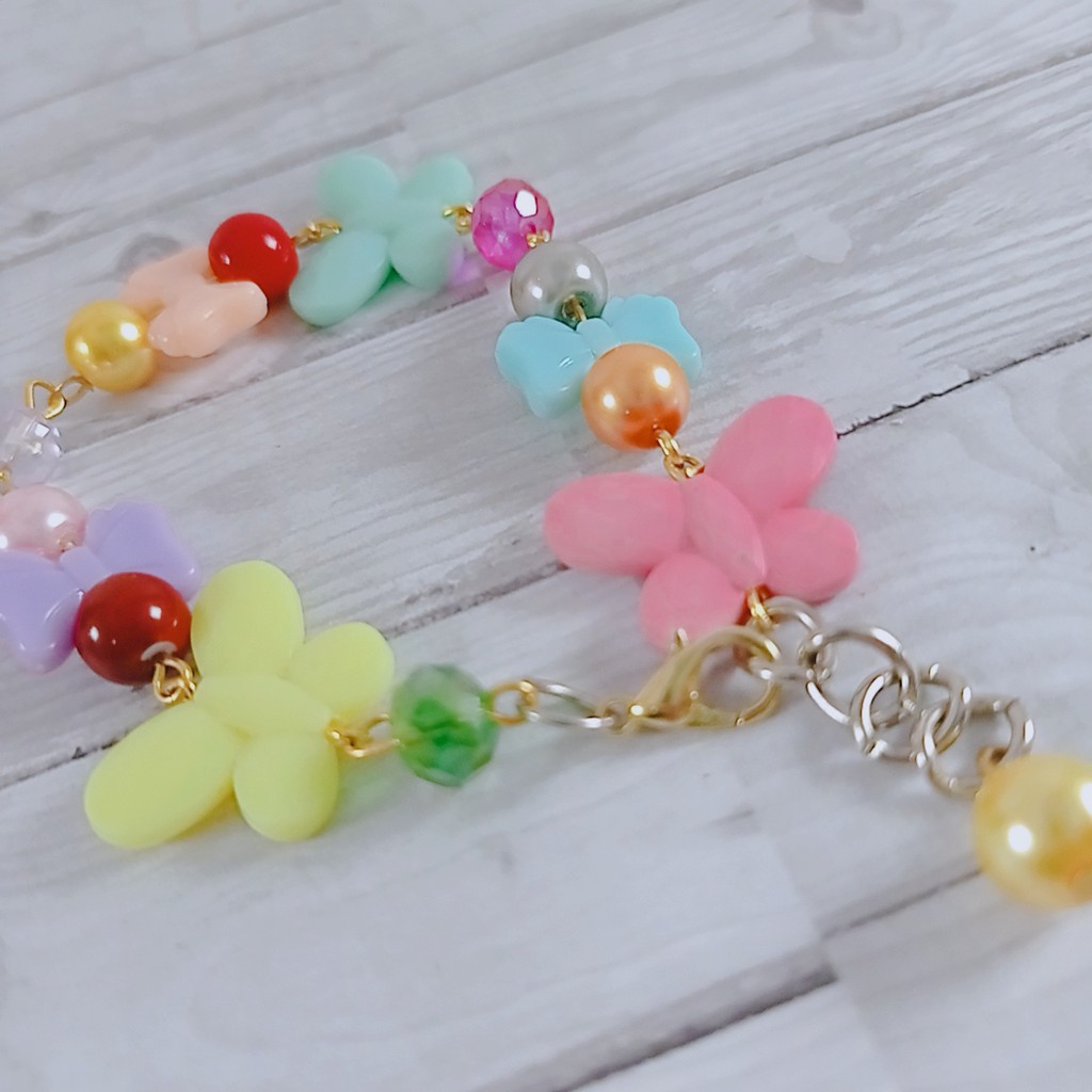 Gelang Tangan Manik-manik/gelang Pita Ala Korea Untuk Wanita Fashion Aksesoris Gelang Anak Pastel