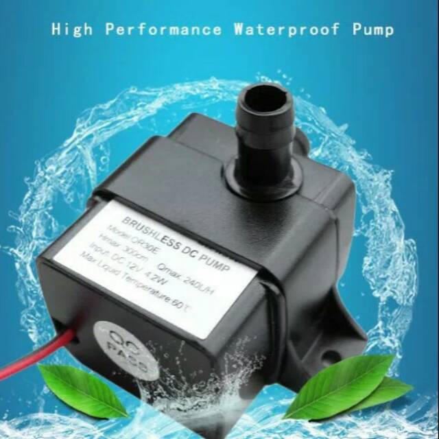 Pompa air celup mini submersible 12V 240L/H DC 12 volt 12 v aquarium