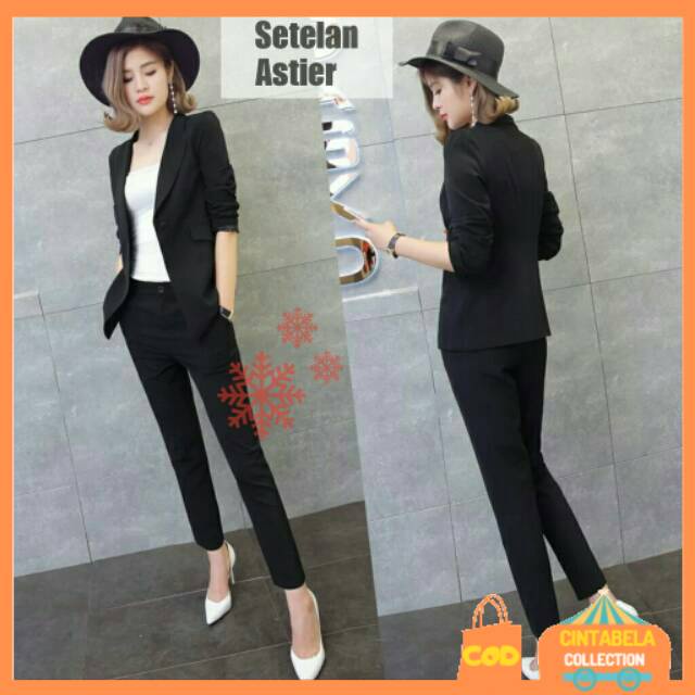 SETELAN BLAZER WANITA BLESER KERJA BAJU KANTOR WANITA BAJU FORMAL BLAZER WANITA ST ASTIER SETELAN WA