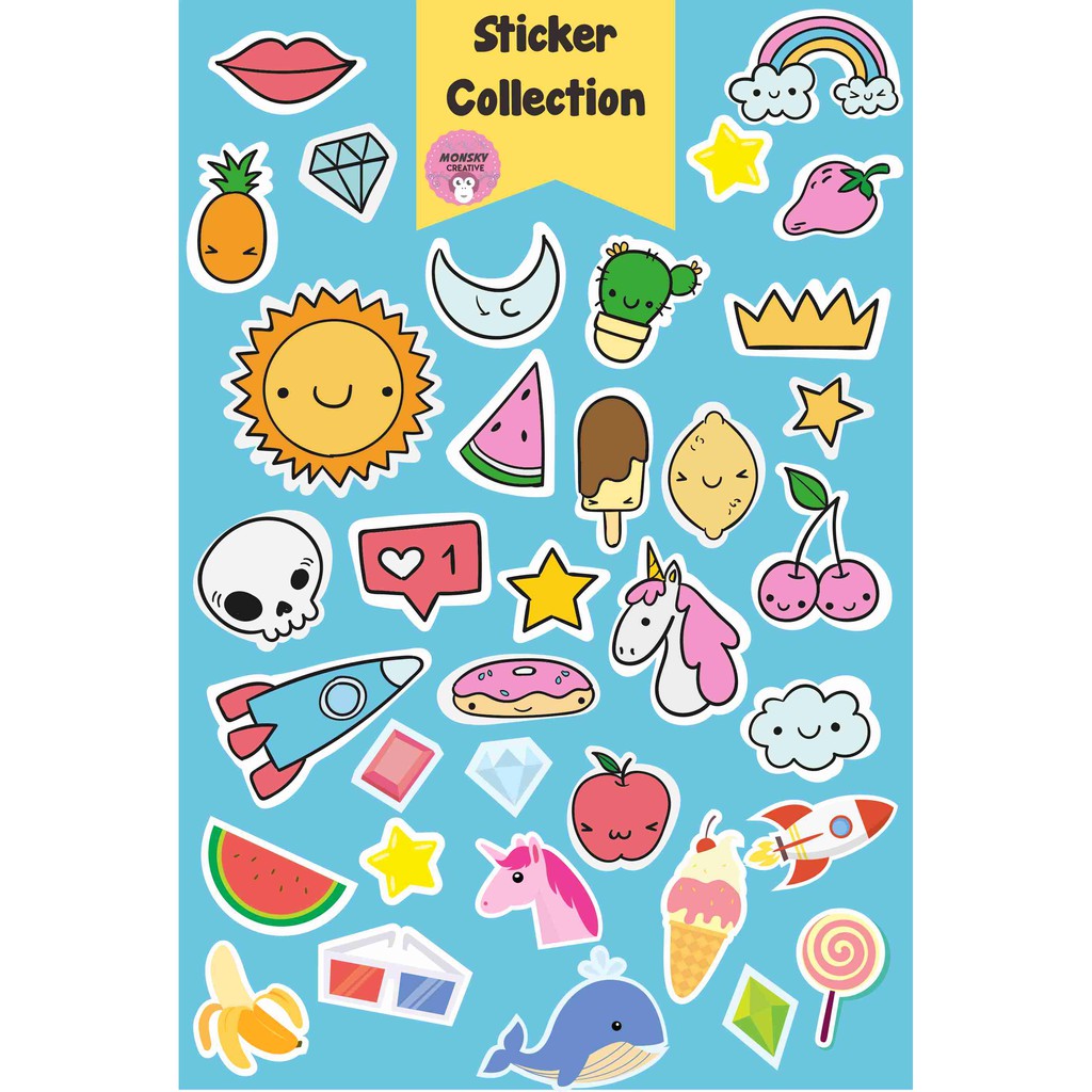  Sticker  Tumblr Murah Stiker  Cute Lucu  Pastel Feed Emoji 