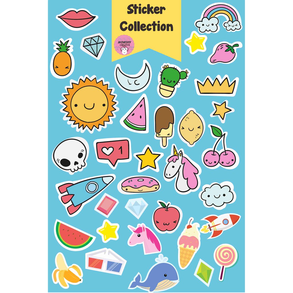  Sticker  Tumblr Murah Stiker  Cute Lucu  Pastel Feed Emoji  