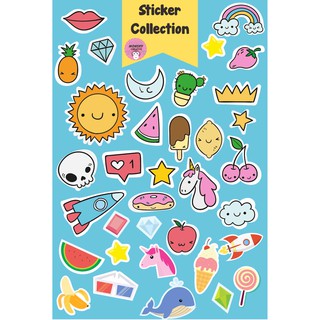 Jual Sticker Tumblr Murah Stiker Cute Lucu Pastel Feed Emoji / STIKER