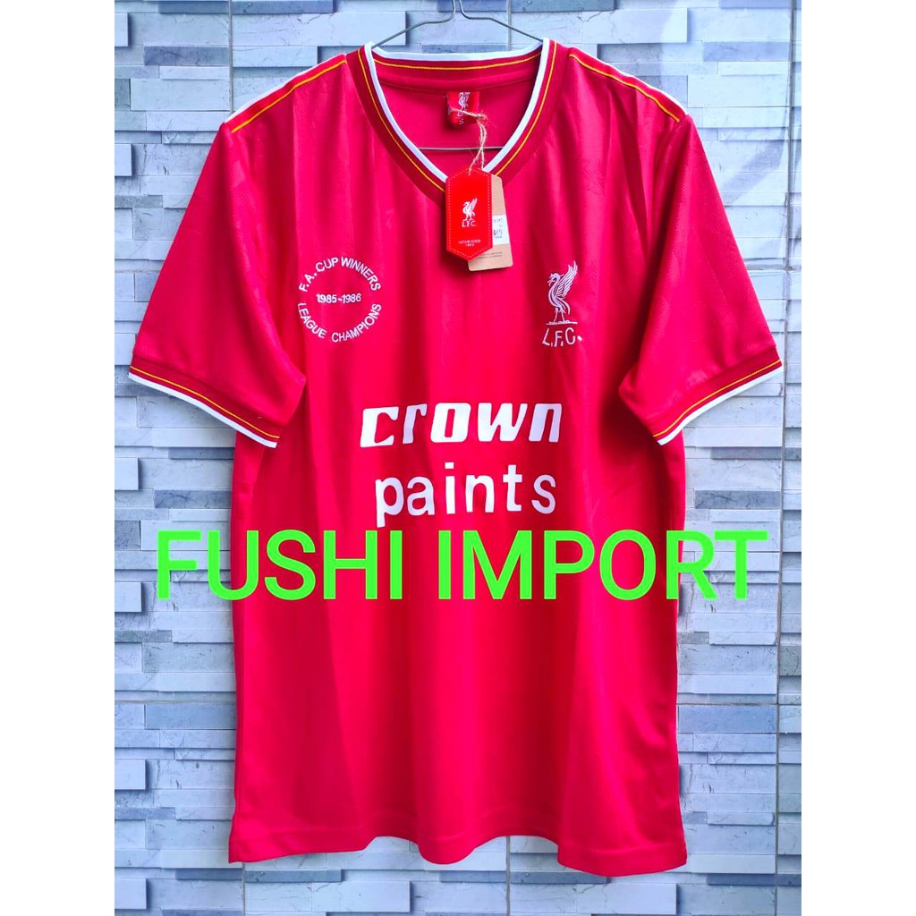 HQ RETRO - JERSEY BOLA LVRPLL HOME 1986 ( FA CUP WINNERS ) GO HQ IMPORT