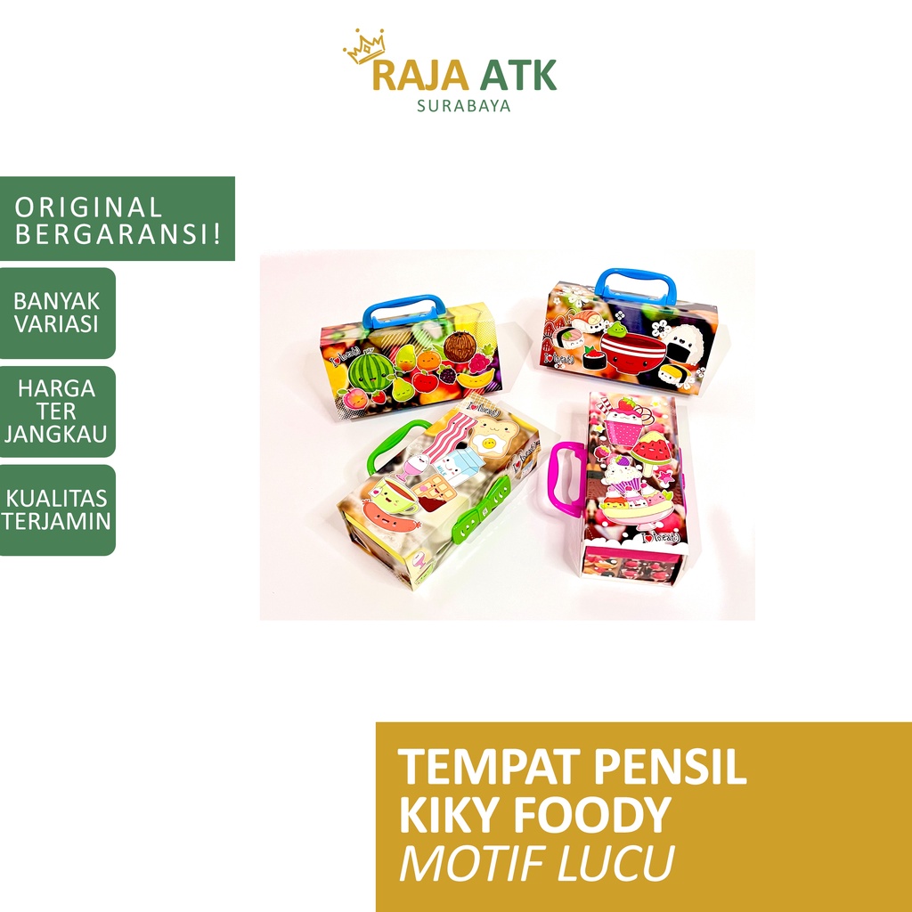 Tempat Pensil Kiky Foody - Kotak Tepak Tempat Pensil Magnet Anak Pop it Aesthetic 3D Sekolah Transpa