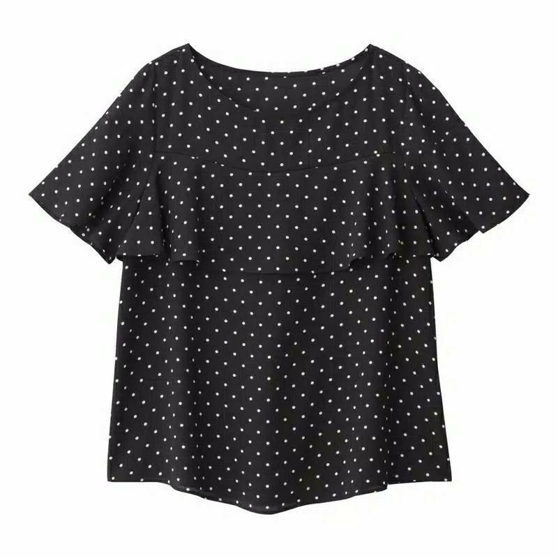 GU Uniqlo Frill Polkadot Blouse