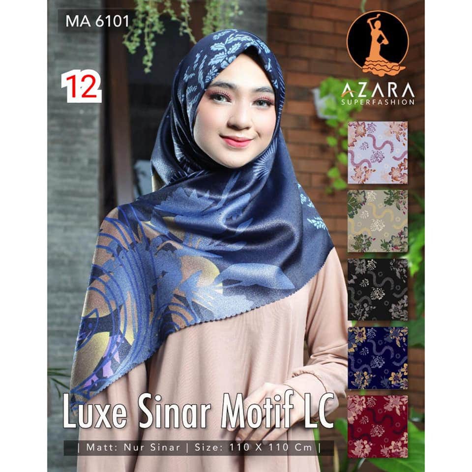 Hujab segi empat Luxe sinar motif