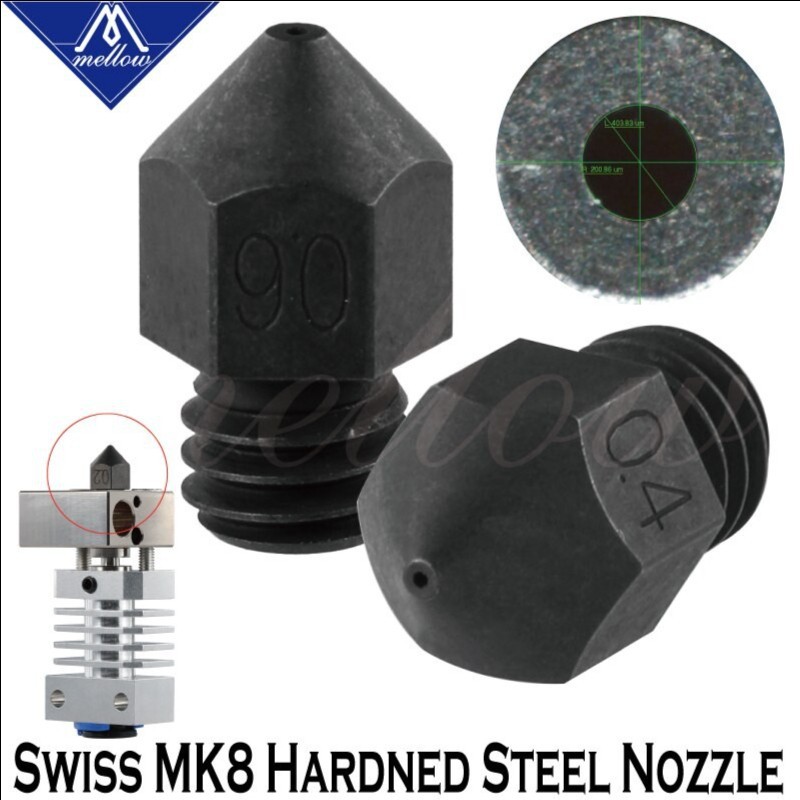 Original Mellow Top Swiss MK8 Hardened Steel Nozzle M6 Thread 1.75 mm