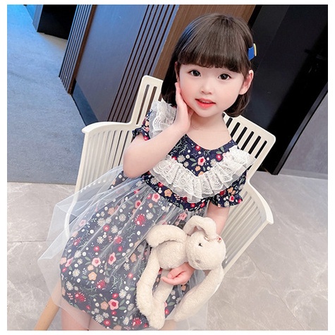 CHUBBI 84 Dress Anak Perempuan Motif Bunga Lace Brukat