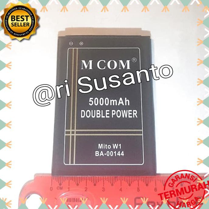 ASESORIES HANDPHONE BATERAI MCOM MITO W1 BA 00144 DOUBLE POWER 5000MAH BISA BAYAR DI TEMPAT