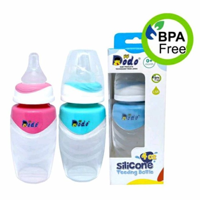 Dodo Silicone Feeding Bottle Newborn 0+ Month | Botol Susu Silikon Bayi 125ml BPA Free Wide Neck