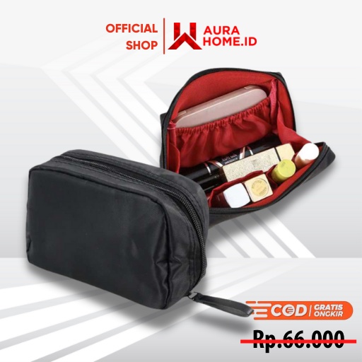 Tas Kosmetik Alat Make Up Portable Pouch Korean Style / Tas Box Kotak Wadah Kosmetik Rias Make Up Pe
