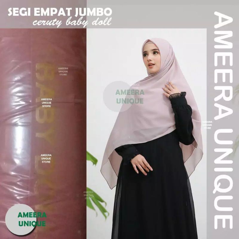 Jilbab segiempat basiic jumbo ceruty baby doll