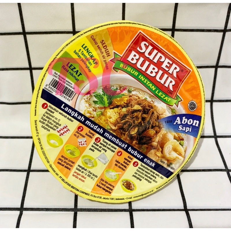 

Super Bubur Abon Sapi Cup 67g Super Bubur Instan Lezat Super Bubur rasa Abon Sapi