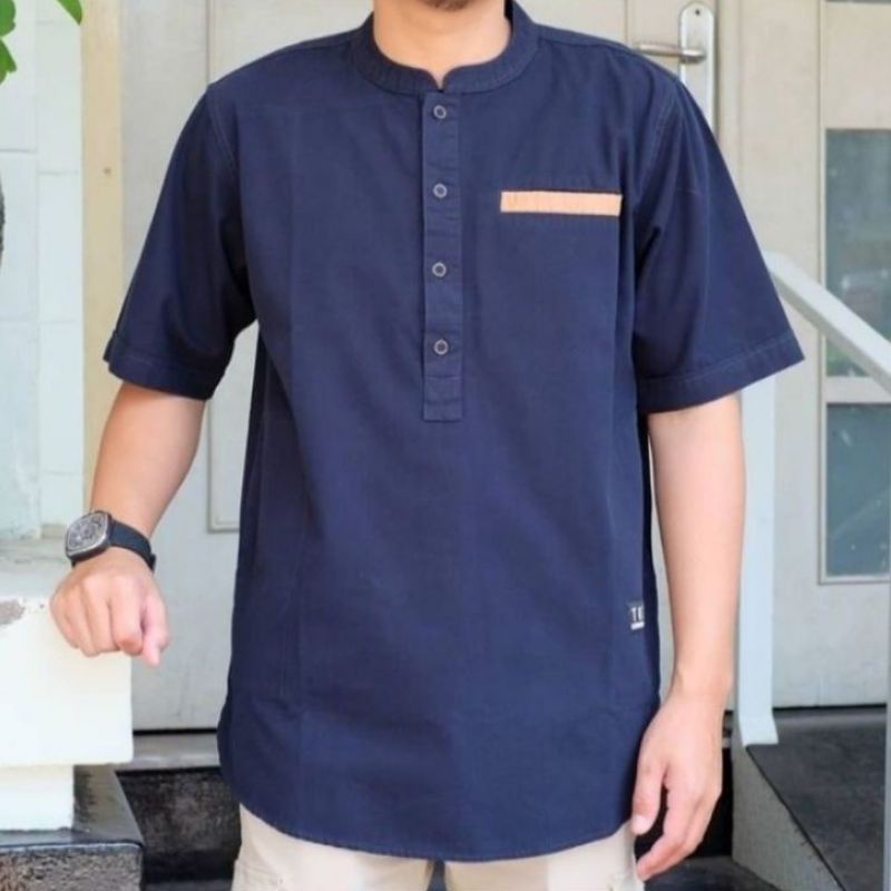 Baju Koko kurta lengan pendek bahan adem dari Toyobo Fodu dan model TERBARU