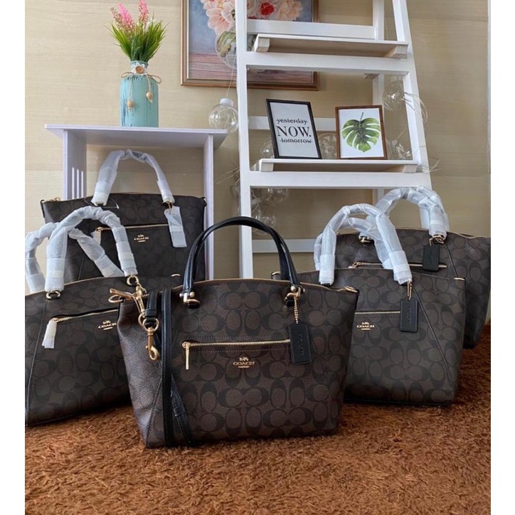 Ready Coach F79998 Prairie signature brown black nwt