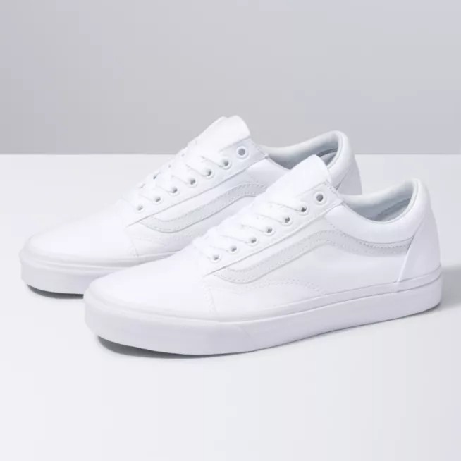 Sepatu Vans Sneakers Old Skool Sepatu Pria dan Wanita Putih Polos