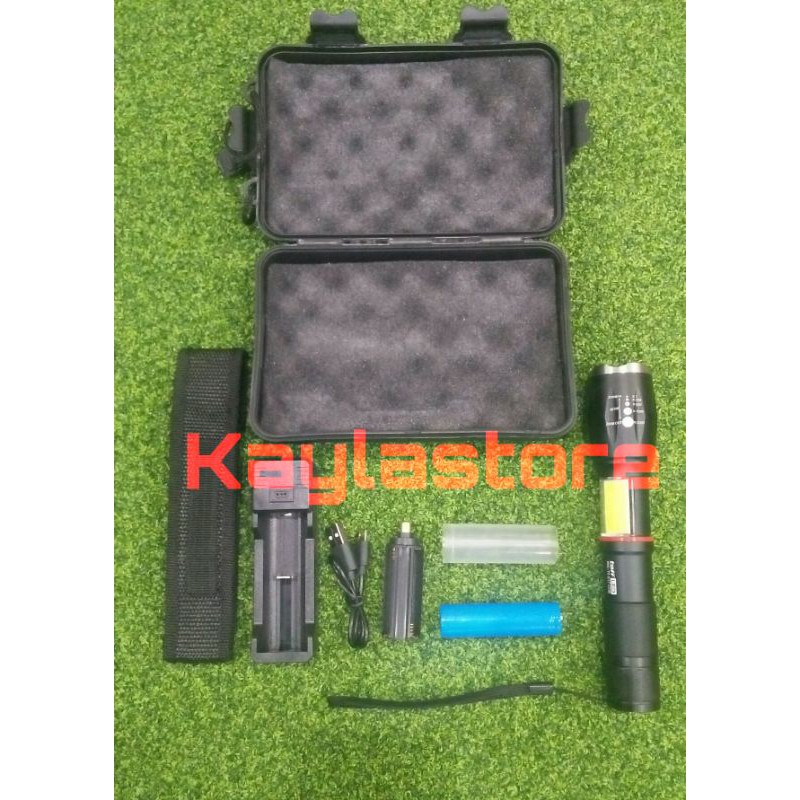 Taffware Senter Led XML T6 8000 LUMEN [PAKET KOMPLIT]