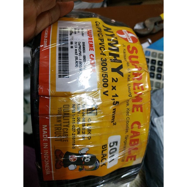 KABEL NYMHY NYYHY HITAM 2x1,5MM 2X1,5 MM SUPREME ROL 50