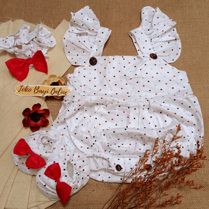 Baju jumper 0 6 bulan bando lucu bestseller anak bayi cewek perempuan murah-Lolipop putih