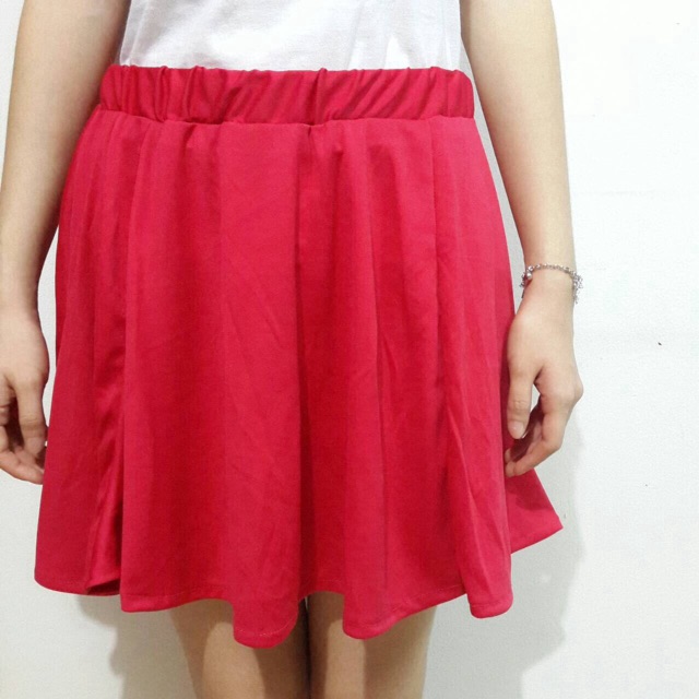 SALE Red Mini Flare Skirt