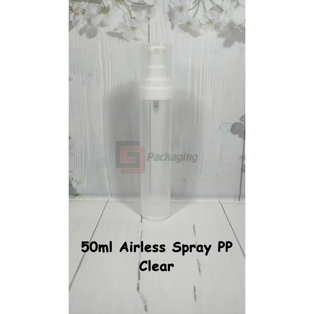 50ml botol airless spray pp transparant / clear / bening 50 ml