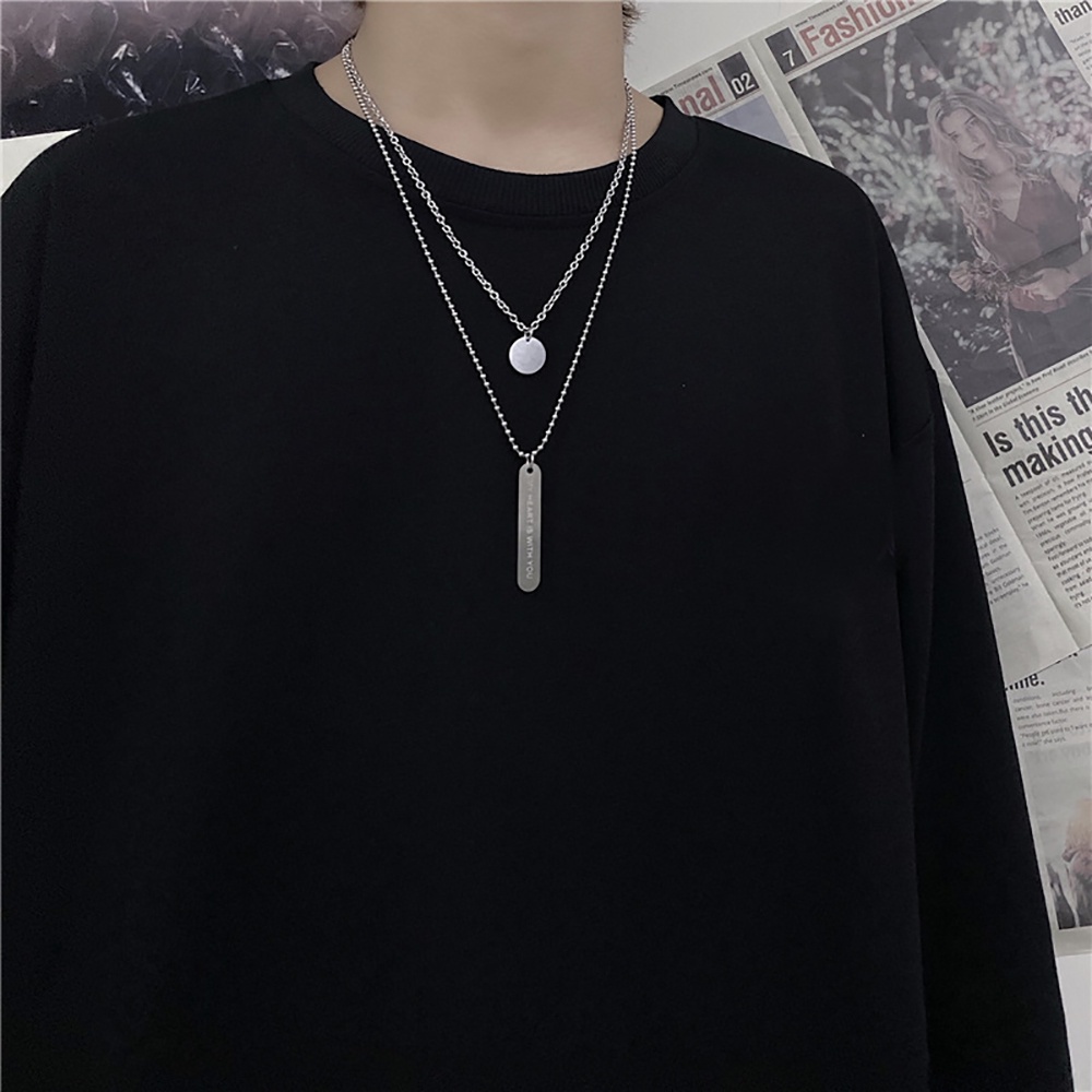 Needway  Creative Long Chain Necklace Hip Hop Fashion Jewelry Clavicle Chain Women Punk Fashion Men Korean Long Hangtag Pendant Necklace