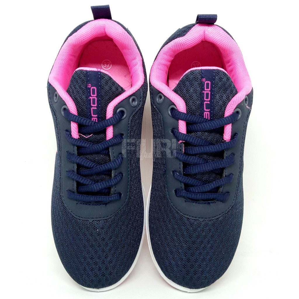 FIURI - Ando Original - ZORA 37-40 Navy Pink - Sepatu Kets Wanita - Sepatu Sneakers Wanita - Sepatu Olahraga Sport Wanita - Sepatu Casual - Sepatu Jogging Lari Fitness Gym Senam Wanita - Sepatu Anak Perempuan Cewek - Sepatu Sekolah Bertali SD SMP SMA