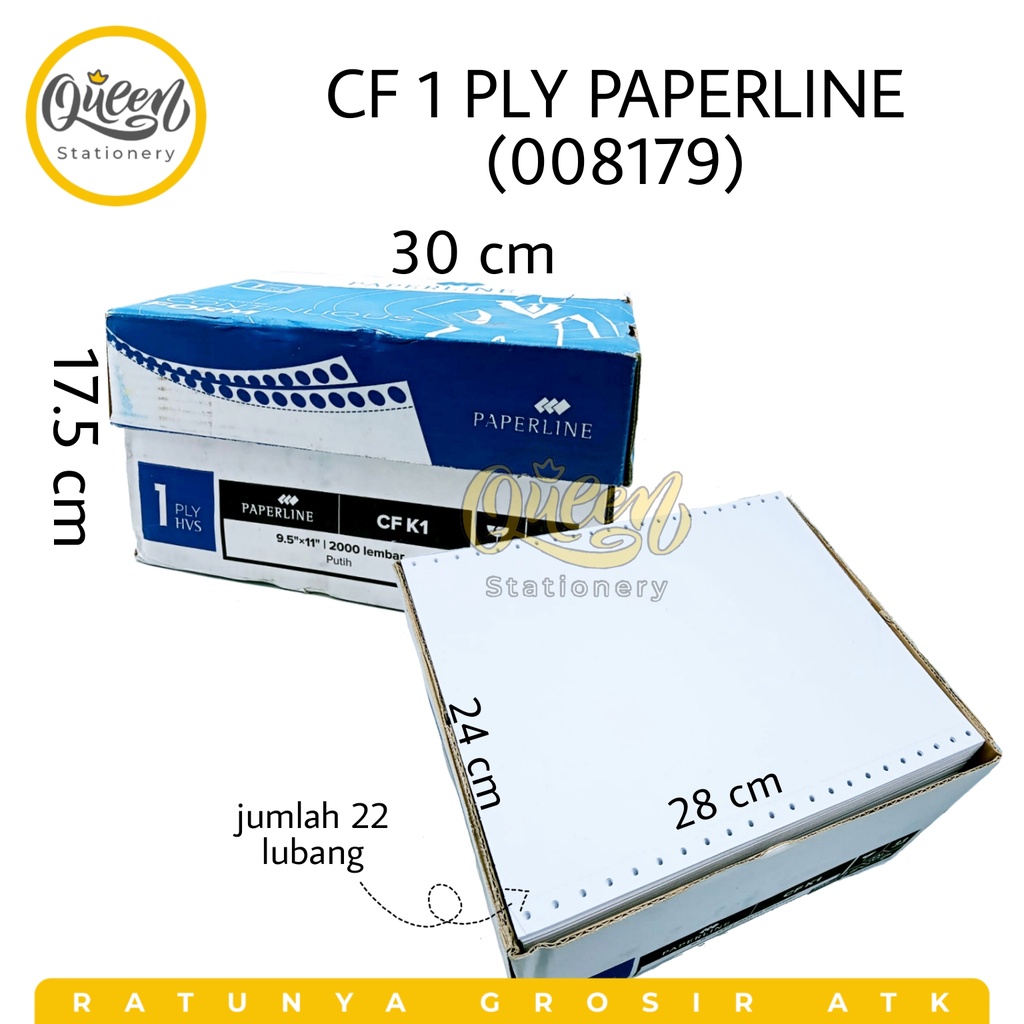

1 BOX CF 1 PLY PAPERLINE / CONTINUOUS FORM / KERTAS KASIR / KERTAS NOTA (008179)