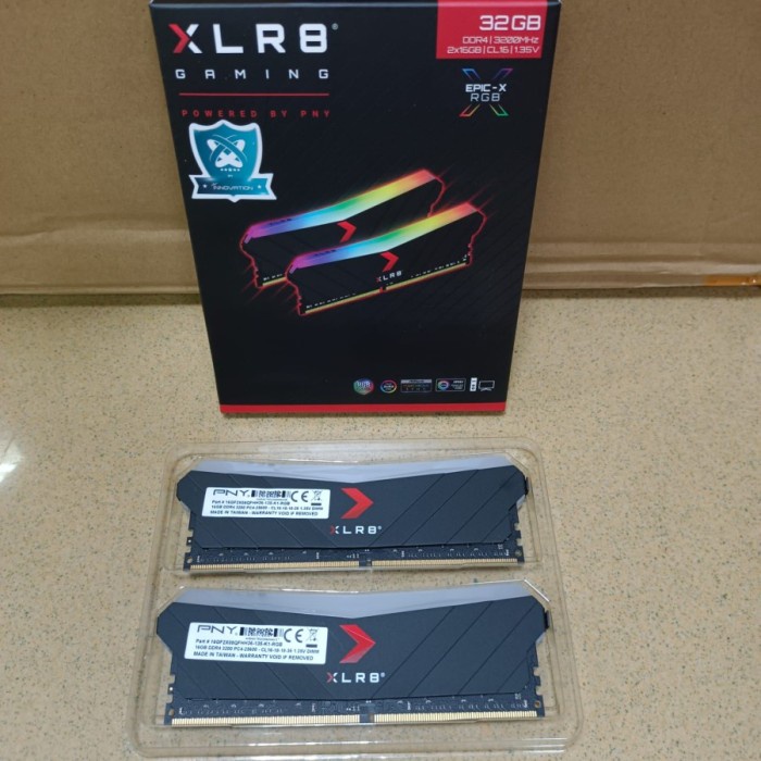 Ram Komputer PNY 32GB Kit (2x16GB) DDR4 3200MHz XLR8 Gaming EPIC-X RGB