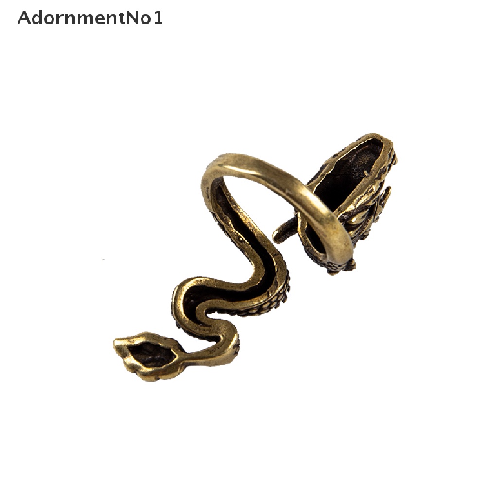 (AdornmentNo1) Cincin Holder Rokok Adjustable Motif Naga Punk Bahan Perunggu