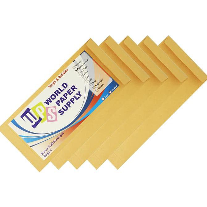 

Amplop Coklat Ukuran Super Kabinet WPS ( 14 x27 cm ) 80gsm MURAH