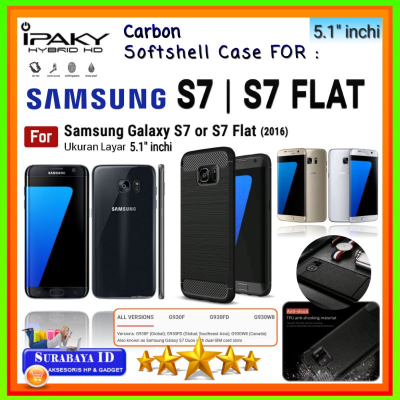 Casing Case Samsung Galaxy S7 (S7 FLAT) 2016 5.1"inchi | Soft Case iPaky Samsung S7 Flat Series:G930