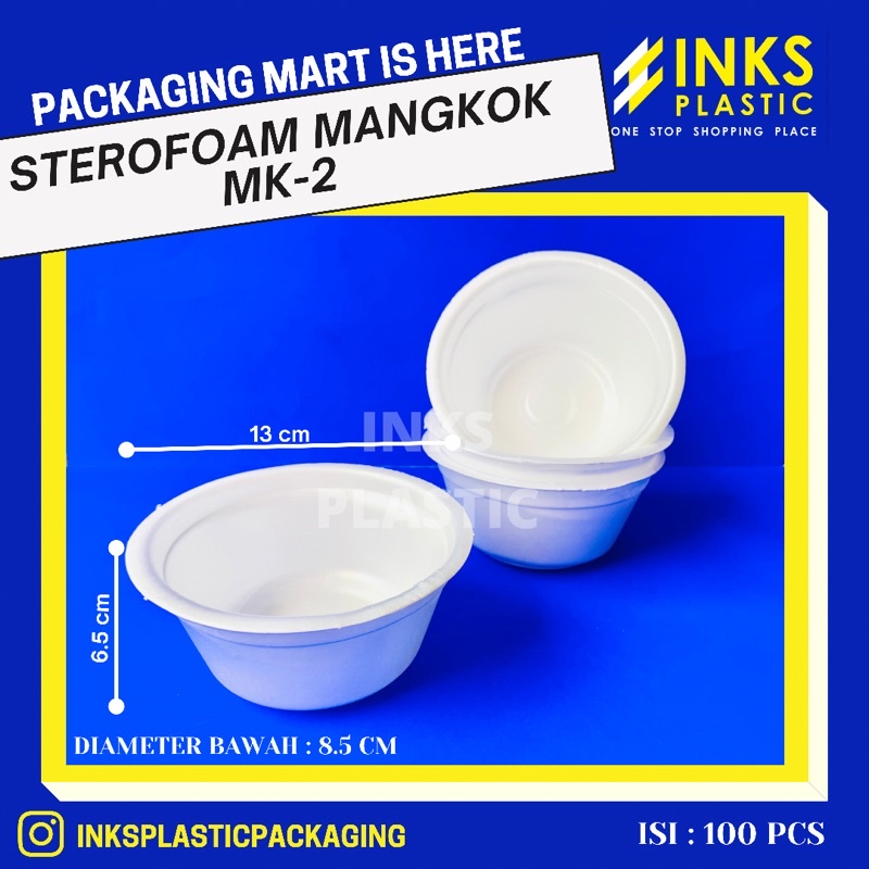 STEROFOAM/STYROFOAM/GABUS MAKANAN MANGKOK MK-2 (100 PCS)