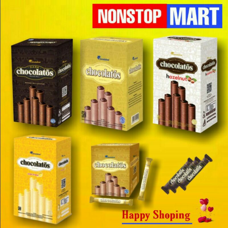 

CHOCOLATOS Wafer roll varian rasa 1 Box 20 x 16gr