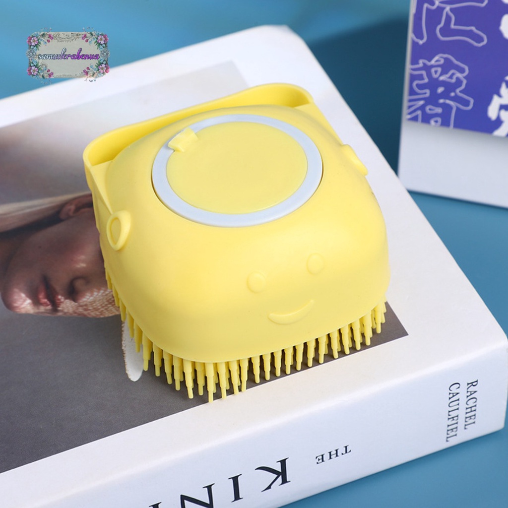 RT34 Sikat alat gosokan mandi badan silikon spons lembut shower brush dispenser portable serbaguna multifungsi SB3096