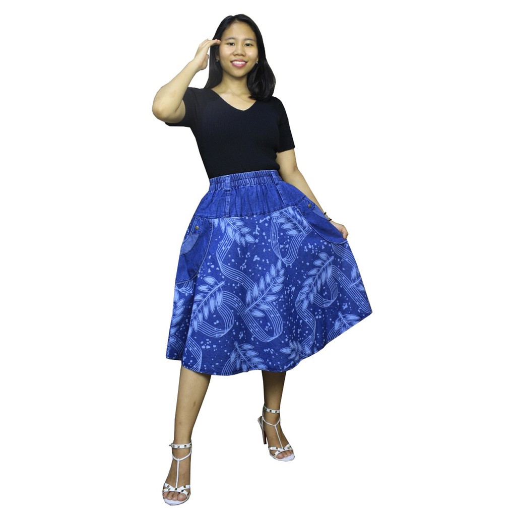 SB Collection Rok Payung Billania Midi Jeans Jumbo Wanita