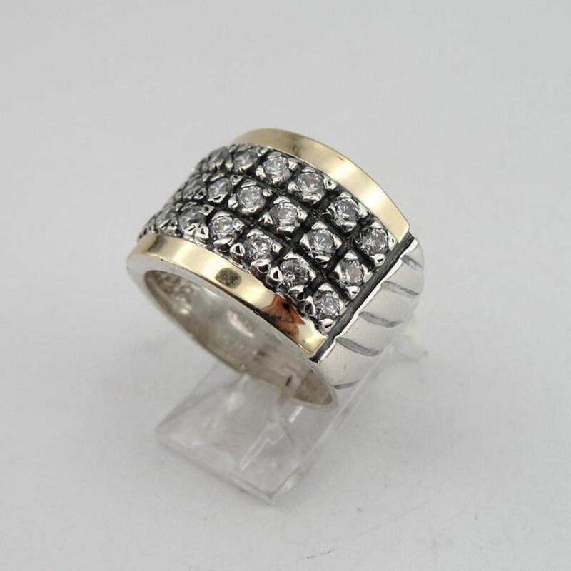 Cincin Lapis Silver Hias Bola Magnificent Tiga Baris Untuk Wanita