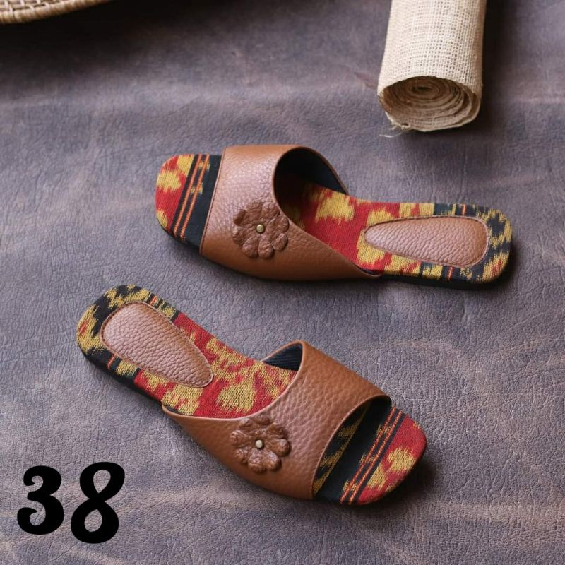 SANDAL ETNIK, SANDAL TENUN TROSO JEPARA, HANDMADE SHOES, SANDAL ETNIK