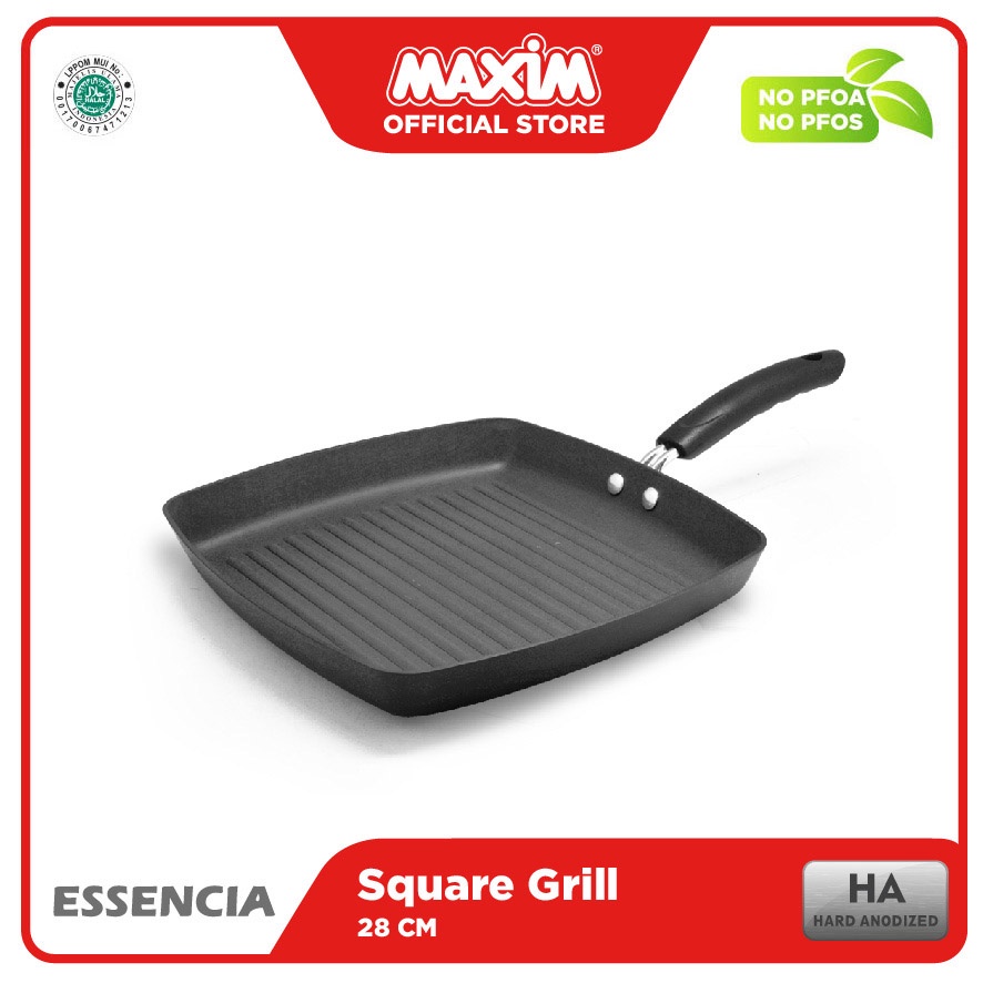 Maxim Essencia Alat Pemanggang Hard Anodize 28cm Square Grill