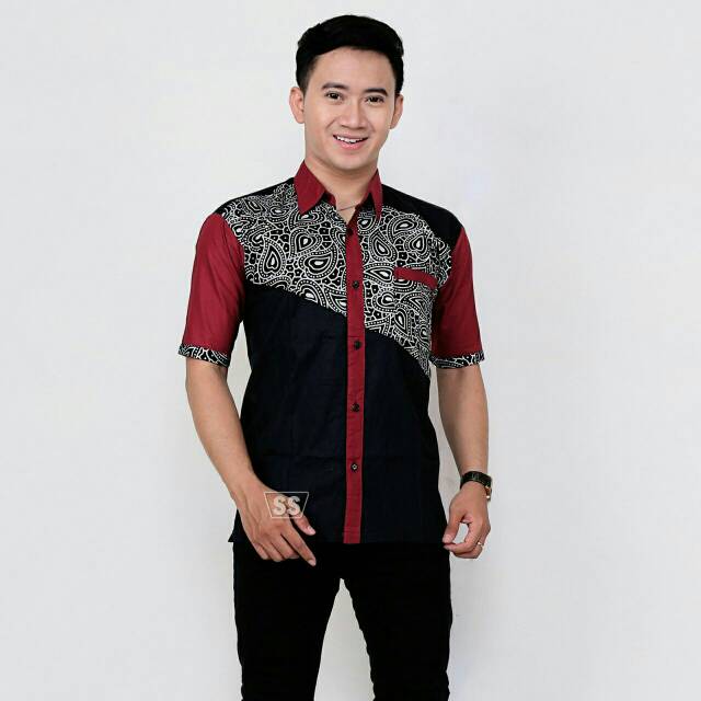 ATASAN BATIK ATASAN PRIA ATASAN COWOK BAJU BATIK KOMBINASI