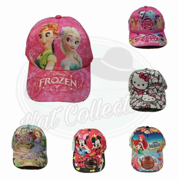 Topi Baseball anak Cewek / Topi anak karakter Full print