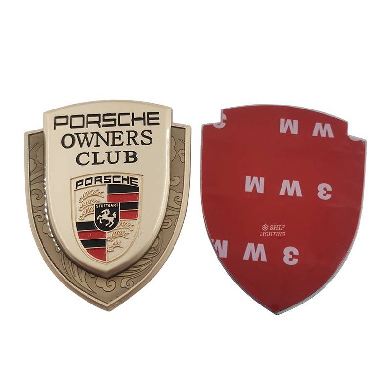 1 X Metal PORSCHE Owners Club Logo Car Auto Side Decorative Emblem Badge Sticker Decal For PORSCHE