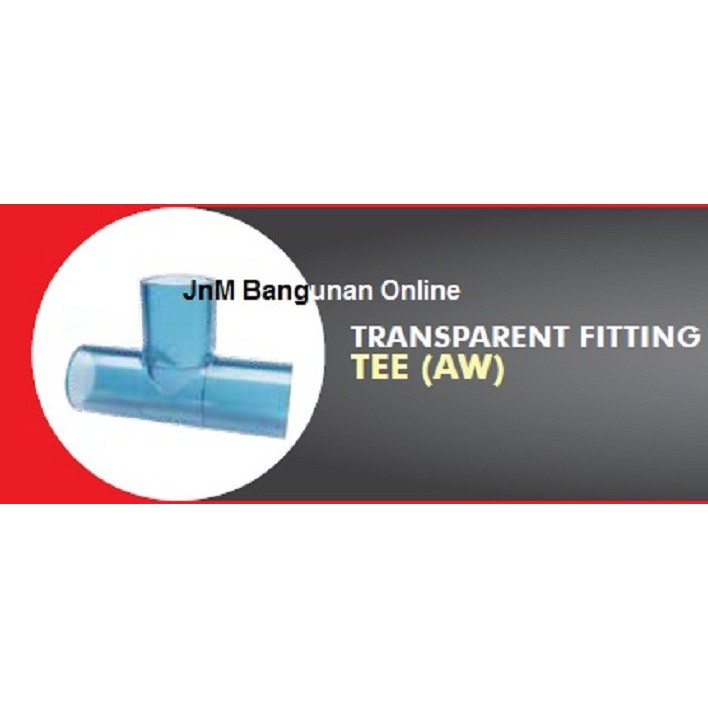 Fitting Tee Transparan AW 1/2" 16mm Sambungan PVC Rucika